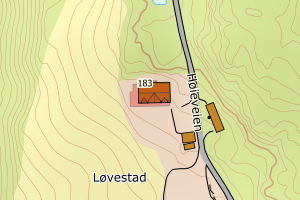 Kartbilde fra WMS-tjeneste av avviket