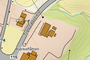 Kartbilde fra WMS-tjeneste av avviket