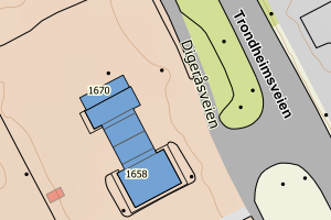 Kartbilde fra WMS-tjeneste av avviket