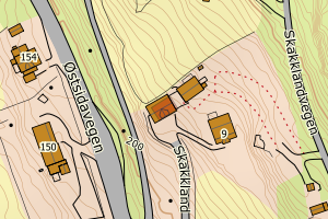 Kartbilde fra WMS-tjeneste av avviket