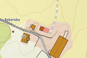 Kartbilde fra WMS-tjeneste av avviket