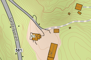 Kartbilde fra WMS-tjeneste av avviket