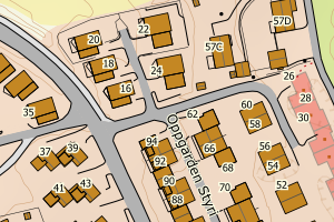 Kartbilde fra WMS-tjeneste av avviket