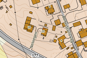 Kartbilde fra WMS-tjeneste av avviket