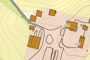 Kartbilde fra WMS-tjeneste av avviket