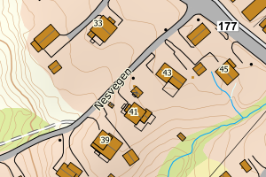 Kartbilde fra WMS-tjeneste av avviket