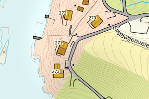 Kartbilde fra WMS-tjeneste av avviket