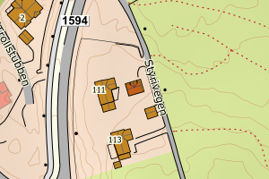 Kartbilde fra WMS-tjeneste av avviket