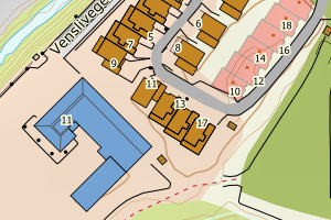 Kartbilde fra WMS-tjeneste av avviket
