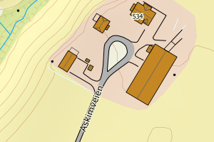 Kartbilde fra WMS-tjeneste av avviket