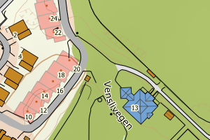 Kartbilde fra WMS-tjeneste av avviket