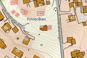 Kartbilde fra WMS-tjeneste av avviket