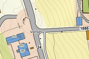 Kartbilde fra WMS-tjeneste av avviket