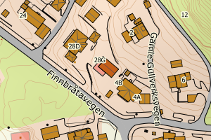 Kartbilde fra WMS-tjeneste av avviket