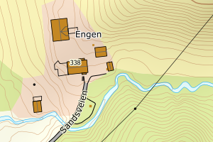 Kartbilde fra WMS-tjeneste av avviket
