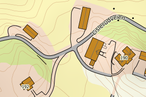Kartbilde fra WMS-tjeneste av avviket