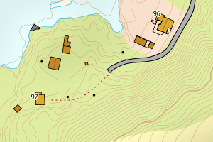 Kartbilde fra WMS-tjeneste av avviket