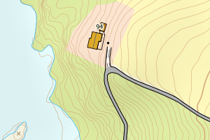 Kartbilde fra WMS-tjeneste av avviket