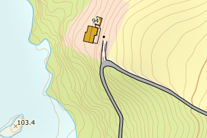 Kartbilde fra WMS-tjeneste av avviket