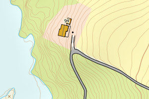 Kartbilde fra WMS-tjeneste av avviket