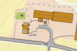 Kartbilde fra WMS-tjeneste av avviket