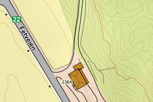 Kartbilde fra WMS-tjeneste av avviket