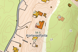 Kartbilde fra WMS-tjeneste av avviket
