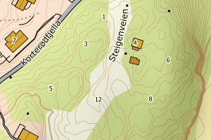 Kartbilde fra WMS-tjeneste av avviket