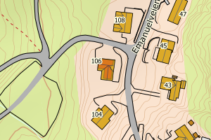 Kartbilde fra WMS-tjeneste av avviket