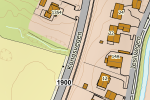 Kartbilde fra WMS-tjeneste av avviket