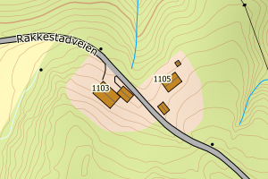 Kartbilde fra WMS-tjeneste av avviket