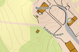 Kartbilde fra WMS-tjeneste av avviket