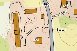 Kartbilde fra WMS-tjeneste av avviket