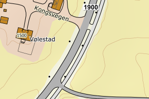 Kartbilde fra WMS-tjeneste av avviket