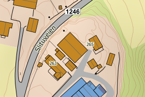 Kartbilde fra WMS-tjeneste av avviket