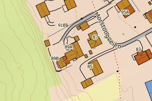 Kartbilde fra WMS-tjeneste av avviket