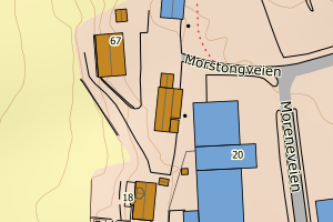 Kartbilde fra WMS-tjeneste av avviket