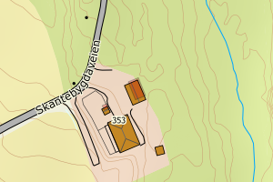 Kartbilde fra WMS-tjeneste av avviket