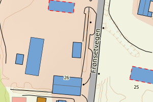 Kartbilde fra WMS-tjeneste av avviket