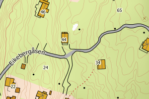 Kartbilde fra WMS-tjeneste av avviket