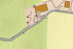Kartbilde fra WMS-tjeneste av avviket