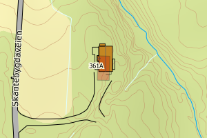 Kartbilde fra WMS-tjeneste av avviket