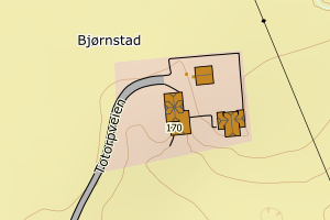 Kartbilde fra WMS-tjeneste av avviket