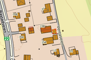 Kartbilde fra WMS-tjeneste av avviket