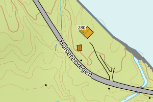 Kartbilde fra WMS-tjeneste av avviket
