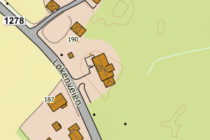 Kartbilde fra WMS-tjeneste av avviket