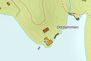 Kartbilde fra WMS-tjeneste av avviket