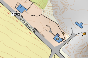 Kartbilde fra WMS-tjeneste av avviket