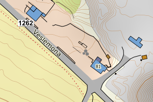 Kartbilde fra WMS-tjeneste av avviket