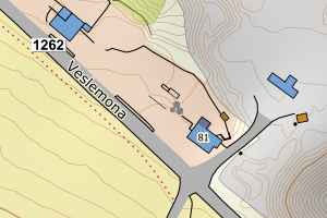 Kartbilde fra WMS-tjeneste av avviket